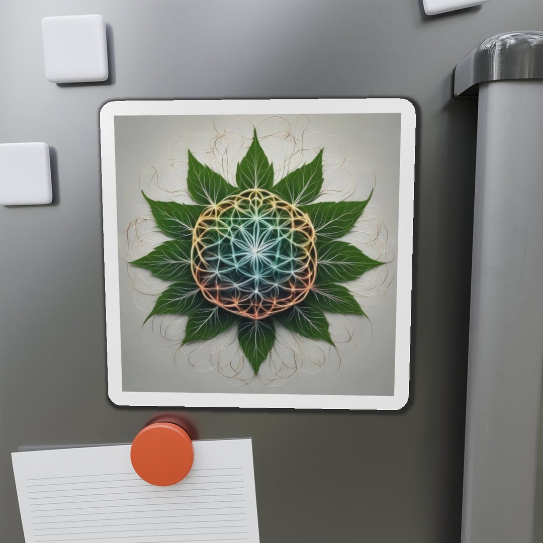 Vibrant Geometric Botanical - Die-cut Magnet - Home Decor - g(0D·IO) - 6 × 6" - Die-Cut - 1 pc