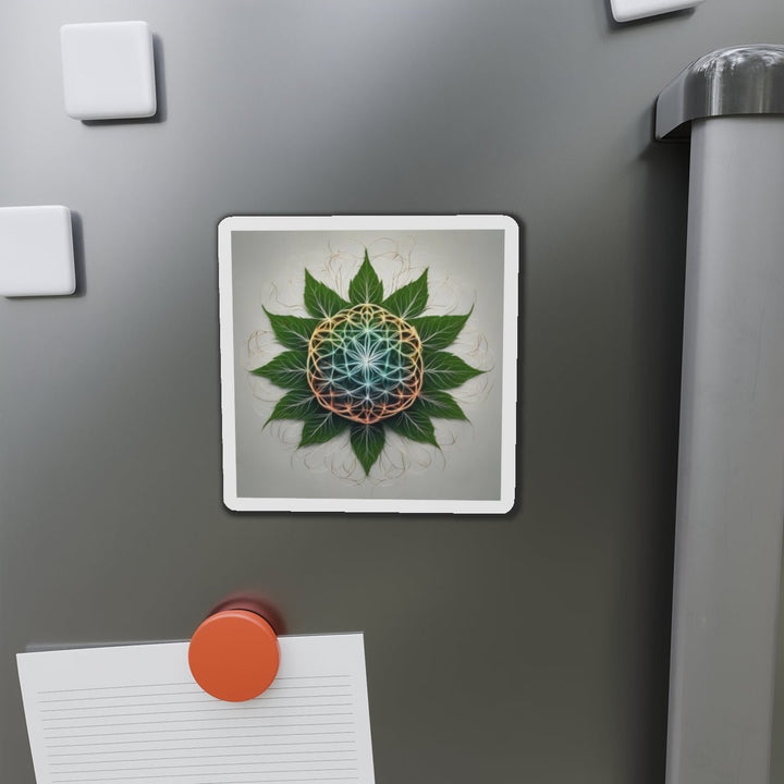 Vibrant Geometric Botanical - Die-cut Magnet - Home Decor - g(0D·IO) - 6 × 6" - Die-Cut - 1 pc