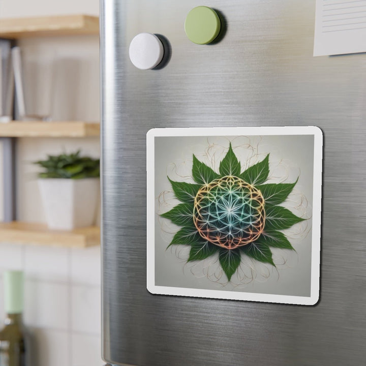 Vibrant Geometric Botanical - Die-cut Magnet - Home Decor - g(0D·IO) - 6 × 6" - Die-Cut - 1 pc