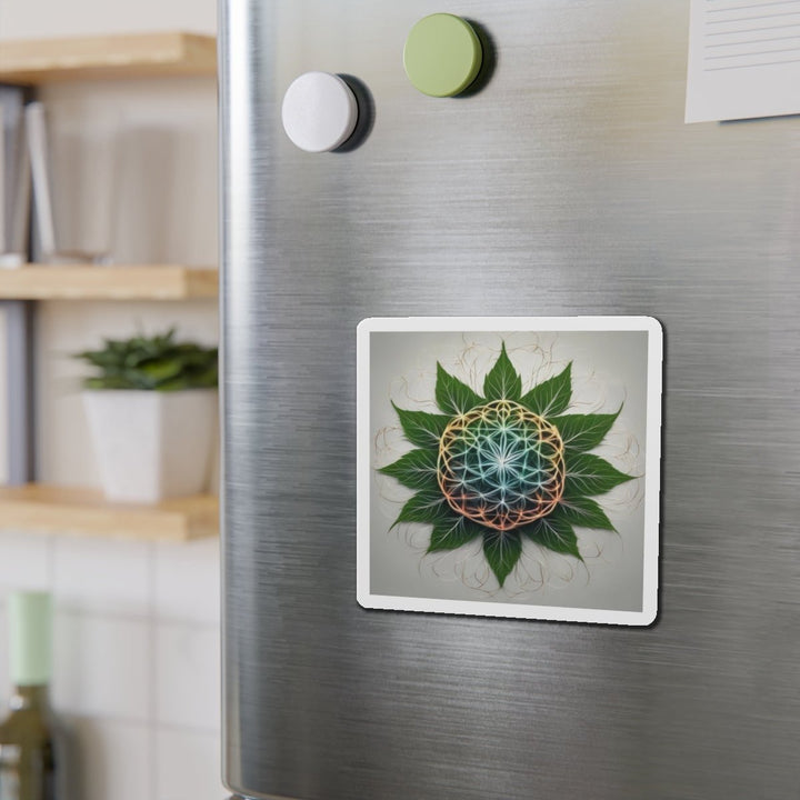 Vibrant Geometric Botanical - Die-cut Magnet - Home Decor - g(0D·IO) - 6 × 6" - Die-Cut - 1 pc