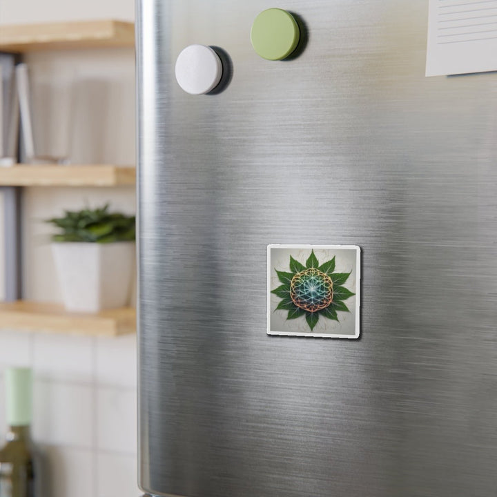 Vibrant Geometric Botanical - Die-cut Magnet - Home Decor - g(0D·IO) - 6 × 6" - Die-Cut - 1 pc