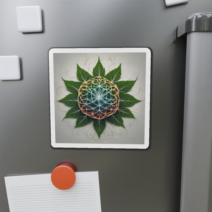 Vibrant Geometric Botanical - Die-cut Magnet - Home Decor - g(0D·IO) - 6 × 6" - Die-Cut - 1 pc