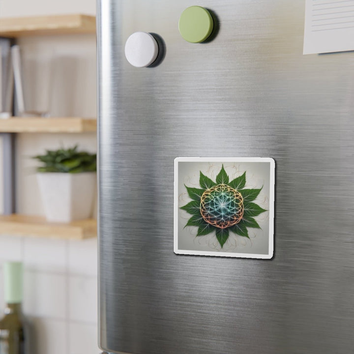 Vibrant Geometric Botanical - Die-cut Magnet - Home Decor - g(0D·IO) - 6 × 6" - Die-Cut - 1 pc