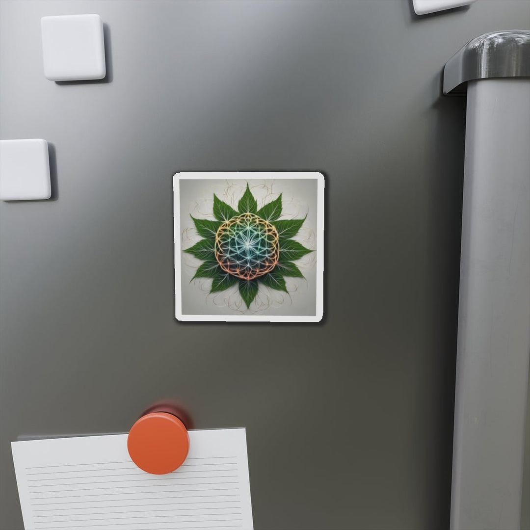 Vibrant Geometric Botanical - Die-cut Magnet - Home Decor - g(0D·IO) - 6 × 6" - Die-Cut - 1 pc