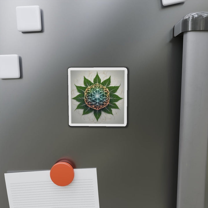 Vibrant Geometric Botanical - Die-cut Magnet - Home Decor - g(0D·IO) - 6 × 6" - Die-Cut - 1 pc