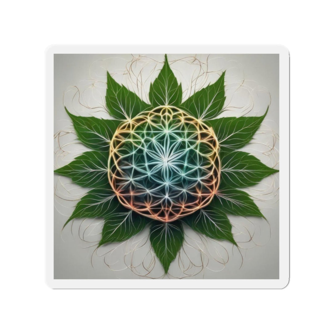 Vibrant Geometric Botanical - Die-cut Magnet - Home Decor - g(0D·IO) - 2" x 2" - Die-Cut - 1 pc