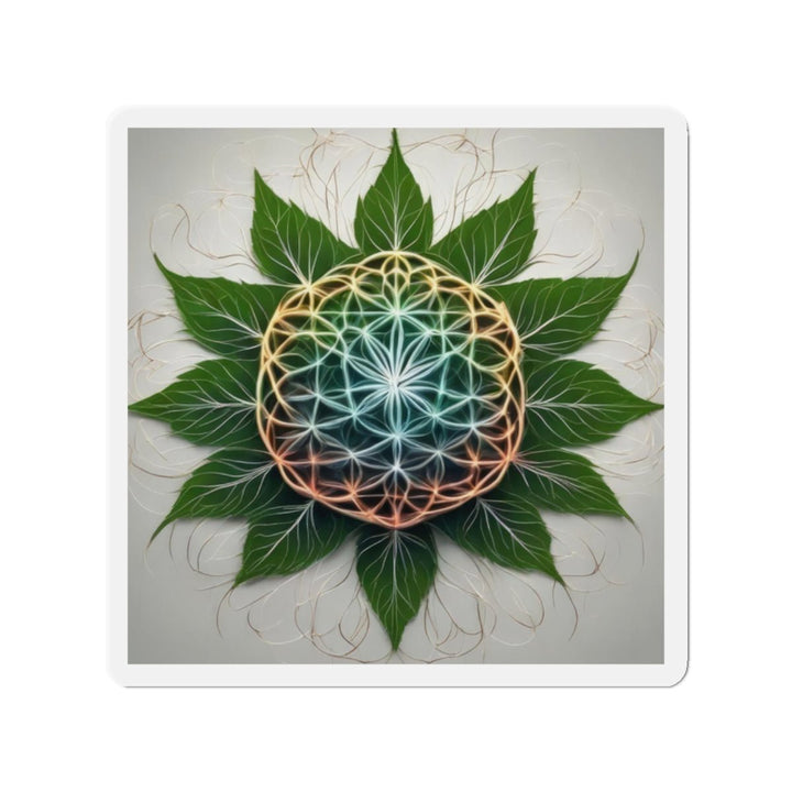 Vibrant Geometric Botanical - Die-cut Magnet - Home Decor - g(0D·IO) - 2" x 2" - Die-Cut - 1 pc