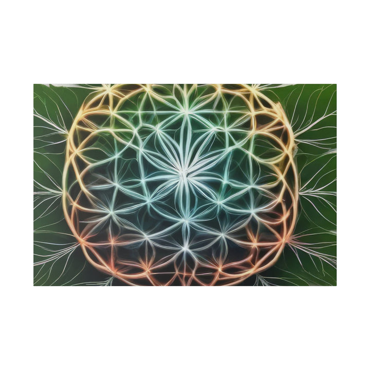 Vibrant Geometric Botanical - Matte Canvas - Canvas - g(0D·IO) - 48″ x 32″ (Horizontal) - 0.75'' -