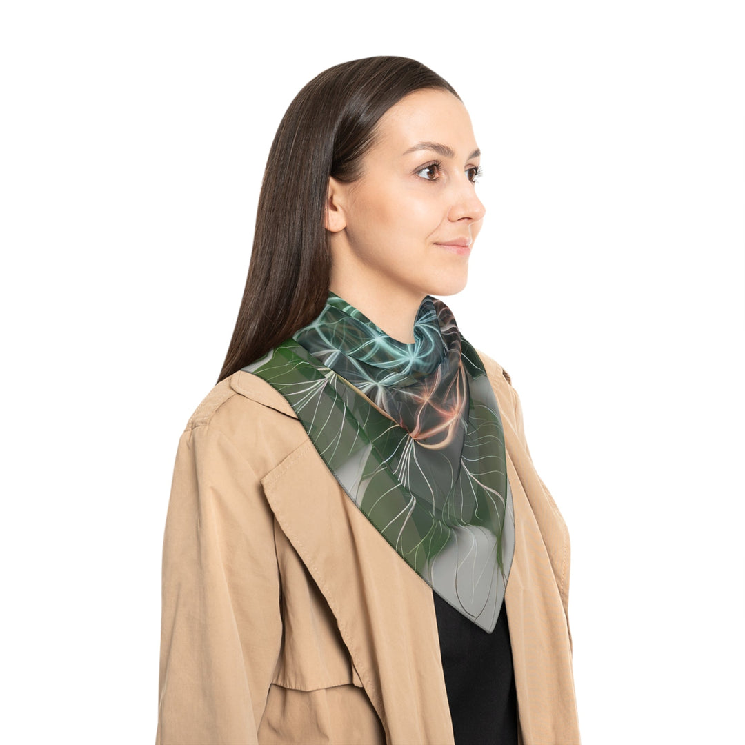 Vibrant Geometric Botanical - Poly Scarf - Accessories - g(0D·IO) - Poly chiffon - 50" × 50" -