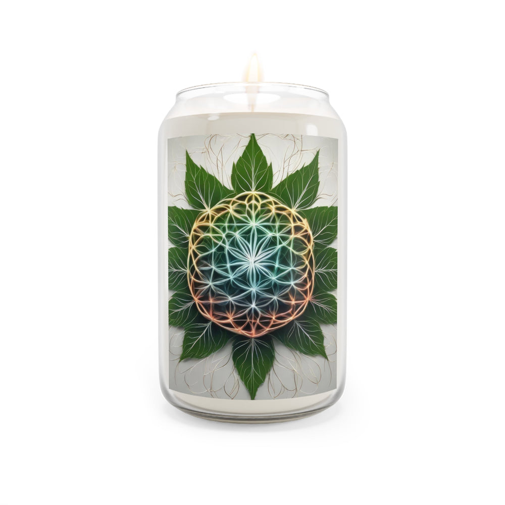 Vibrant Geometric Botanical - Scented Candle - Home Decor - g(0D·IO) - Sea Breeze - 13.75oz -