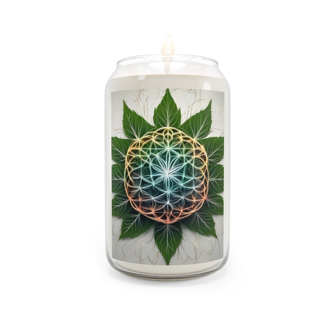 Vibrant Geometric Botanical - Scented Candle - Home Decor - g(0D·IO) - Comfort Spice - 13.75oz -