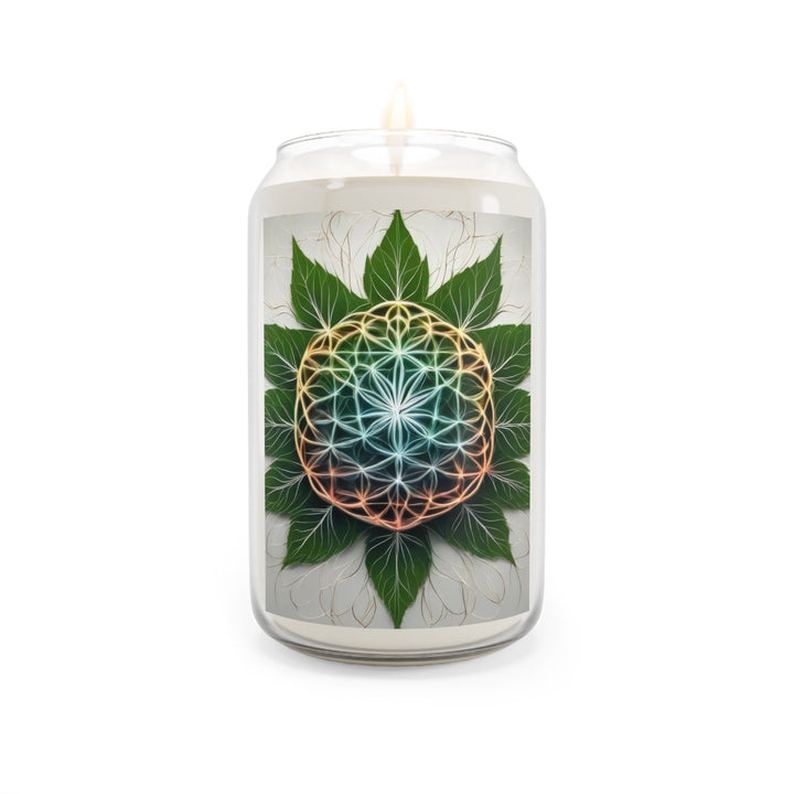 Vibrant Geometric Botanical - Scented Candle - Home Decor - g(0D·IO) - Comfort Spice - 13.75oz -