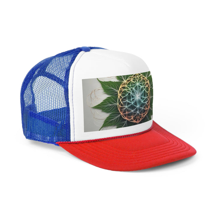 Vibrant Geometric Botanical - Trucker Hat - Hats - g(0D·IO) - Pink - One size -