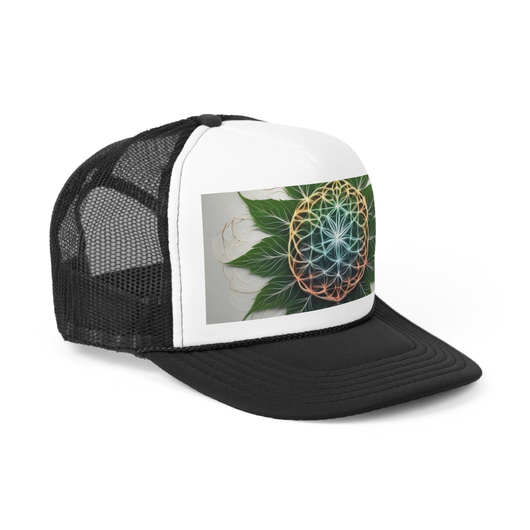 Vibrant Geometric Botanical - Trucker Hat - Hats - g(0D·IO) - Pink - One size -