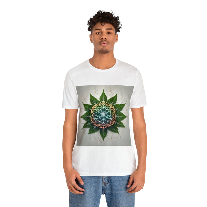 Vibrant Geometric Botanical - Unisex Jersey Short Sleeve Tee - T-Shirt - g(0D·IO) - Black - S -