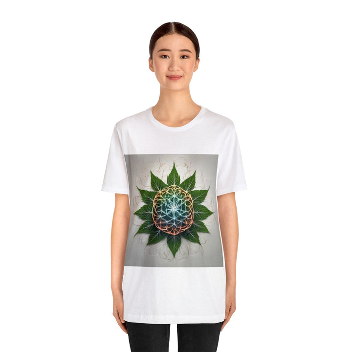 Vibrant Geometric Botanical - Unisex Jersey Short Sleeve Tee - T-Shirt - g(0D·IO) - Black - S -