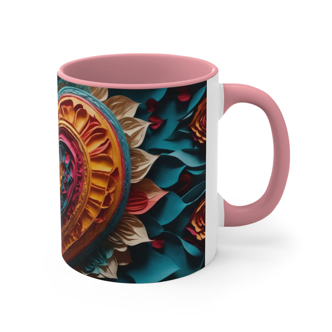 Vibrant Heart Bloom - Accent Coffee Mug - Mug - g(0D·IO) - Pink - 11oz -