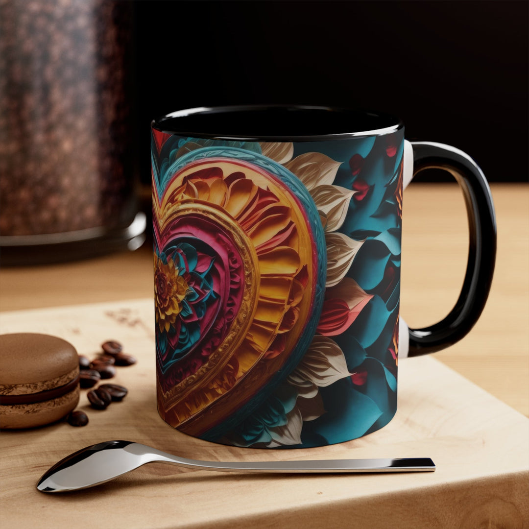 Vibrant Heart Bloom - Accent Coffee Mug - Mug - g(0D·IO) - Pink - 11oz -