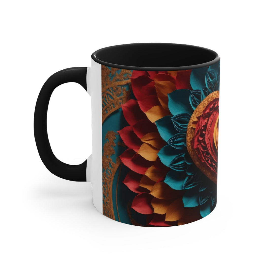 Vibrant Heart Bloom - Accent Coffee Mug - Mug - g(0D·IO) - Pink - 11oz -