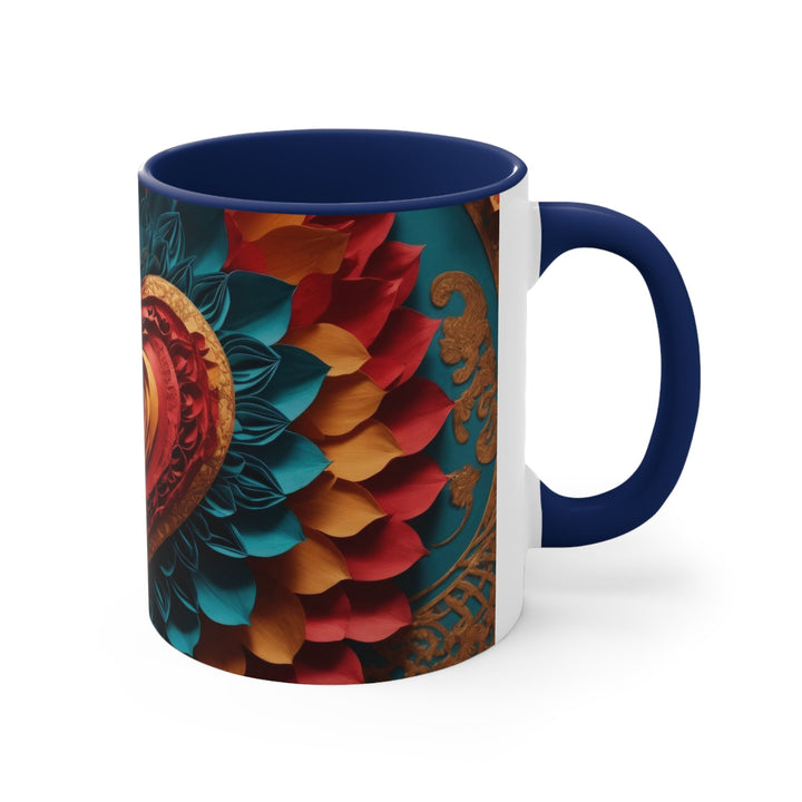 Vibrant Heart Bloom - Accent Coffee Mug - Mug - g(0D·IO) - Pink - 11oz -