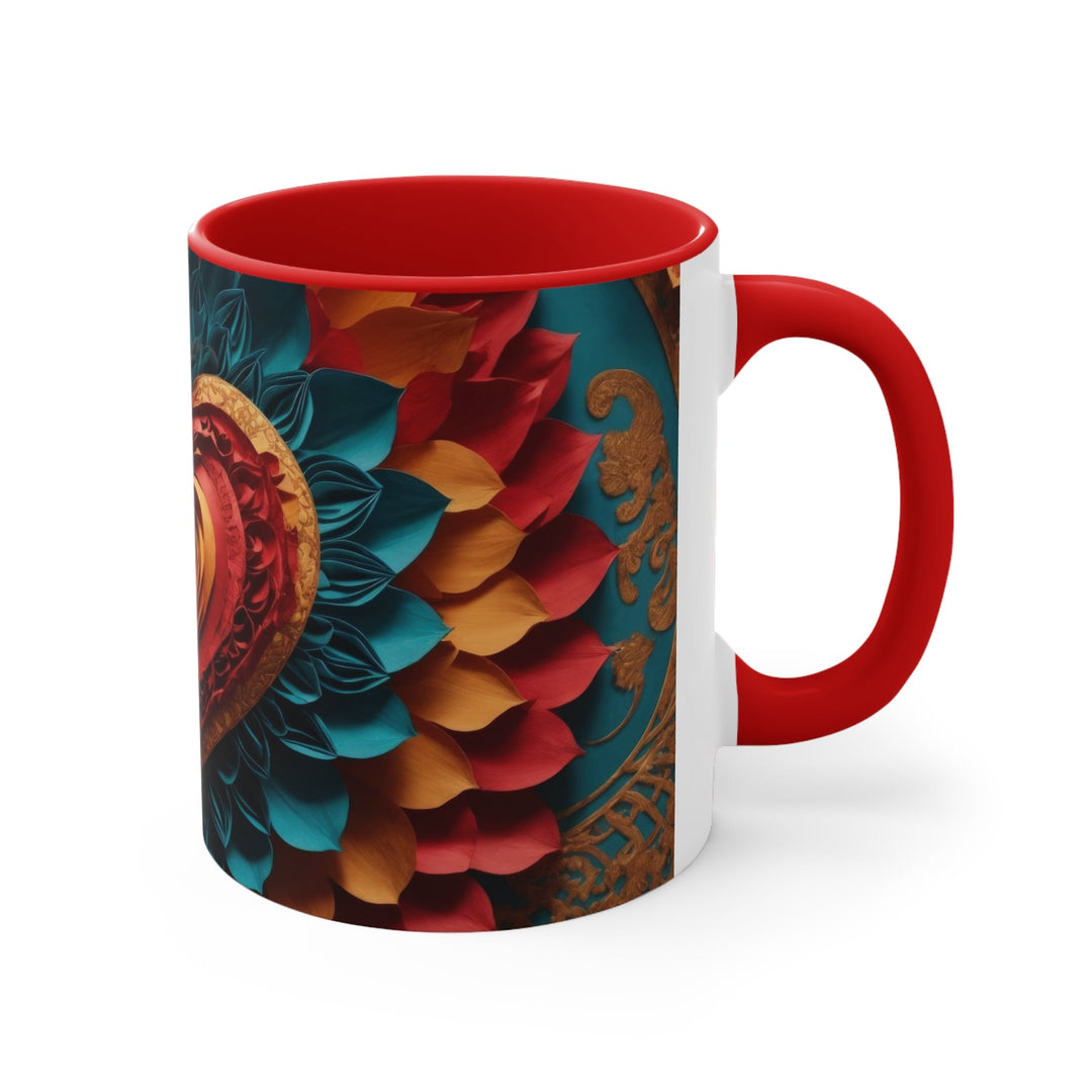 Vibrant Heart Bloom - Accent Coffee Mug - Mug - g(0D·IO) - Pink - 11oz -