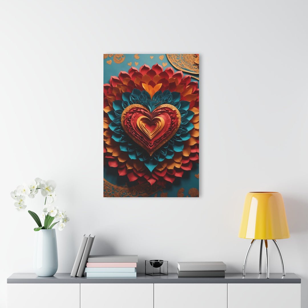 Vibrant Heart Bloom - Acrylic Prints (French Cleat Hanging) - Home Decor - g(0D·IO) - 24" x 36" (Vertical) - 0.25'' -
