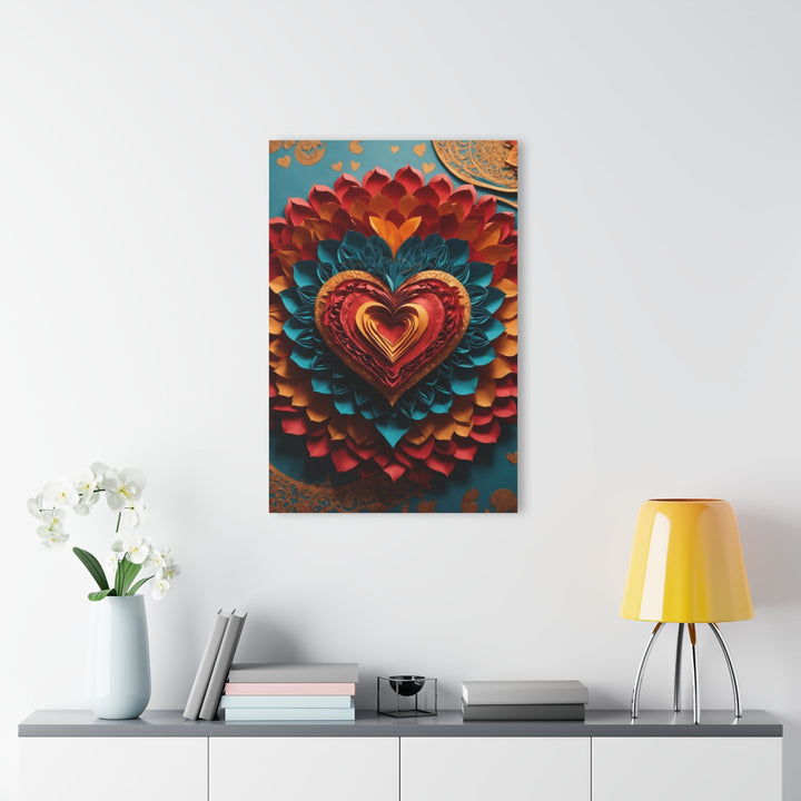 Vibrant Heart Bloom - Acrylic Prints (French Cleat Hanging) - Home Decor - g(0D·IO) - 24" x 36" (Vertical) - 0.25'' -
