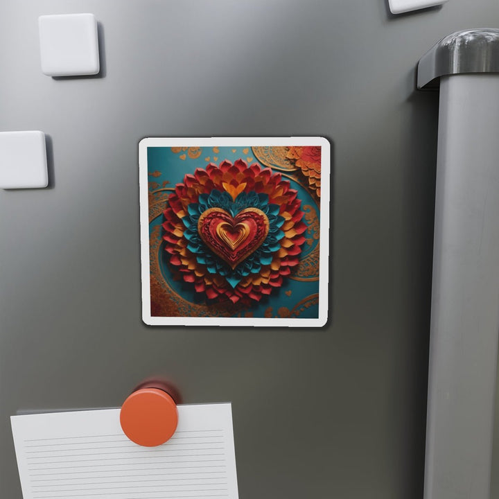 Vibrant Heart Bloom - Die-cut Magnet - Home Decor - g(0D·IO) - 6 × 6" - Die-Cut - 1 pc