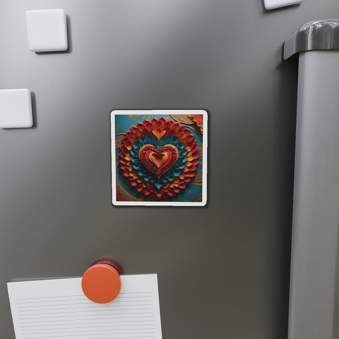 Vibrant Heart Bloom - Die-cut Magnet - Home Decor - g(0D·IO) - 6 × 6" - Die-Cut - 1 pc