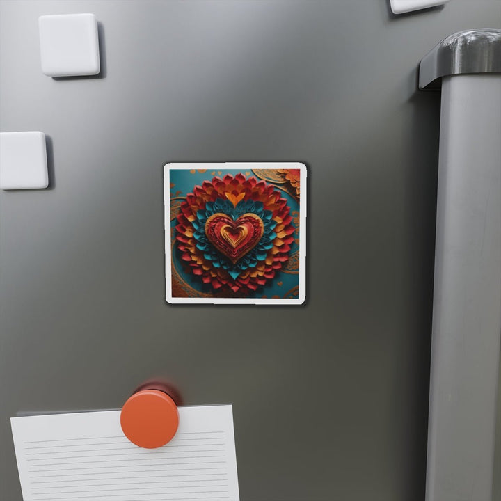 Vibrant Heart Bloom - Die-cut Magnet - Home Decor - g(0D·IO) - 6 × 6" - Die-Cut - 1 pc