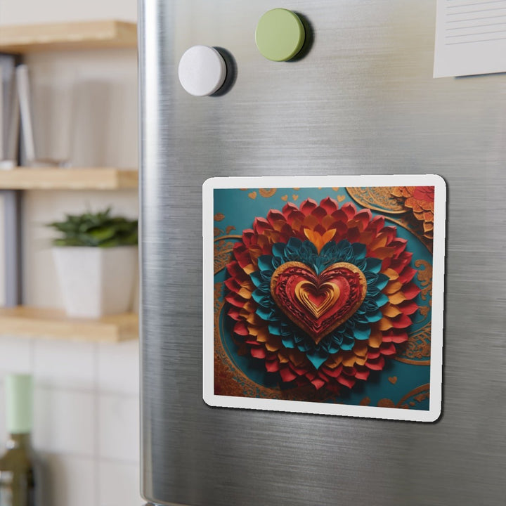 Vibrant Heart Bloom - Die-cut Magnet - Home Decor - g(0D·IO) - 6 × 6" - Die-Cut - 1 pc