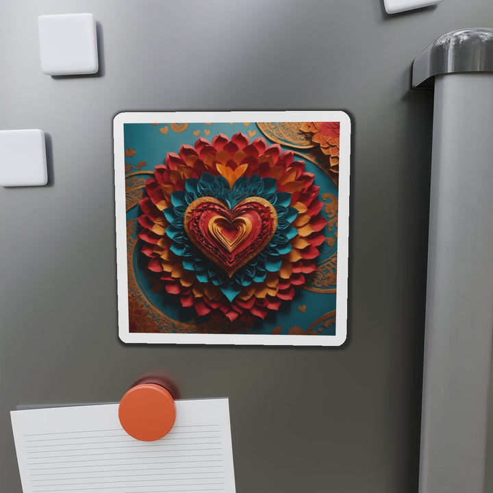Vibrant Heart Bloom - Die-cut Magnet - Home Decor - g(0D·IO) - 6 × 6" - Die-Cut - 1 pc