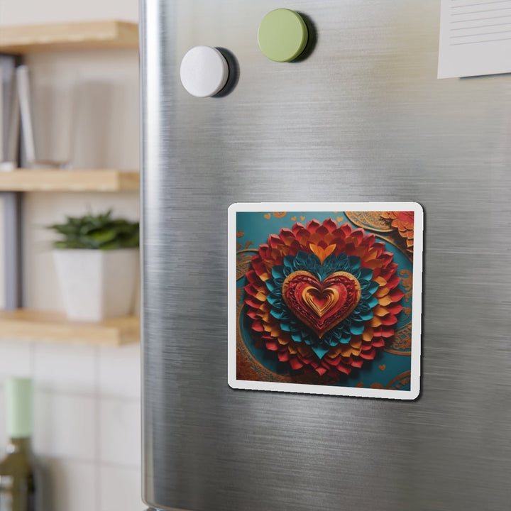 Vibrant Heart Bloom - Die-cut Magnet - Home Decor - g(0D·IO) - 6 × 6" - Die-Cut - 1 pc