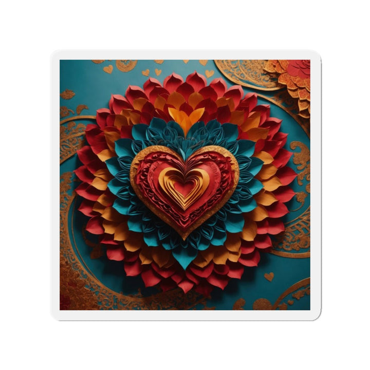 Vibrant Heart Bloom - Die-cut Magnet - Home Decor - g(0D·IO) - 6 × 6" - Die-Cut - 1 pc