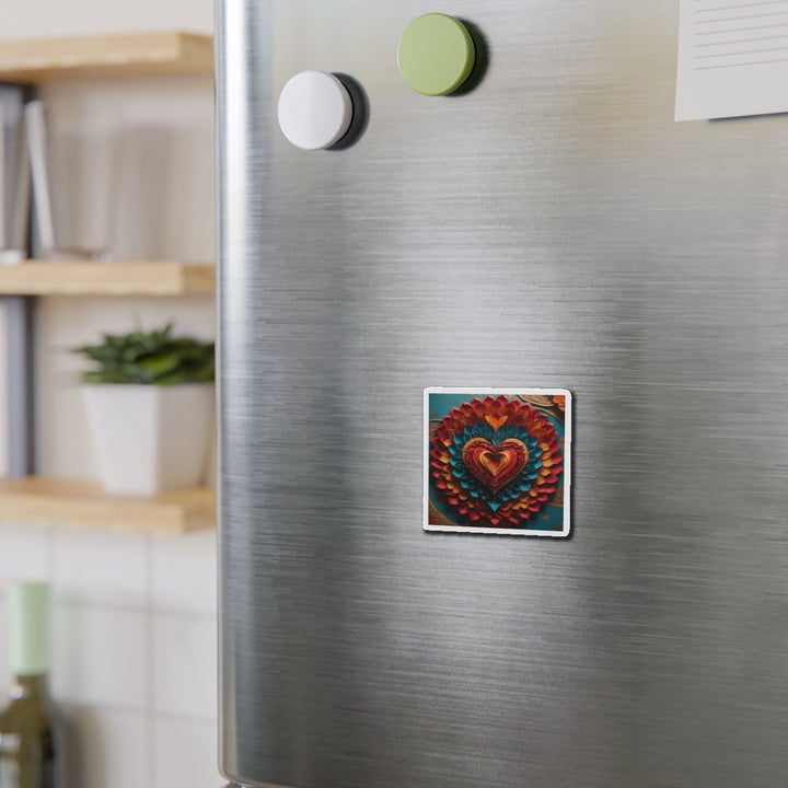 Vibrant Heart Bloom - Die-cut Magnet - Home Decor - g(0D·IO) - 6 × 6" - Die-Cut - 1 pc