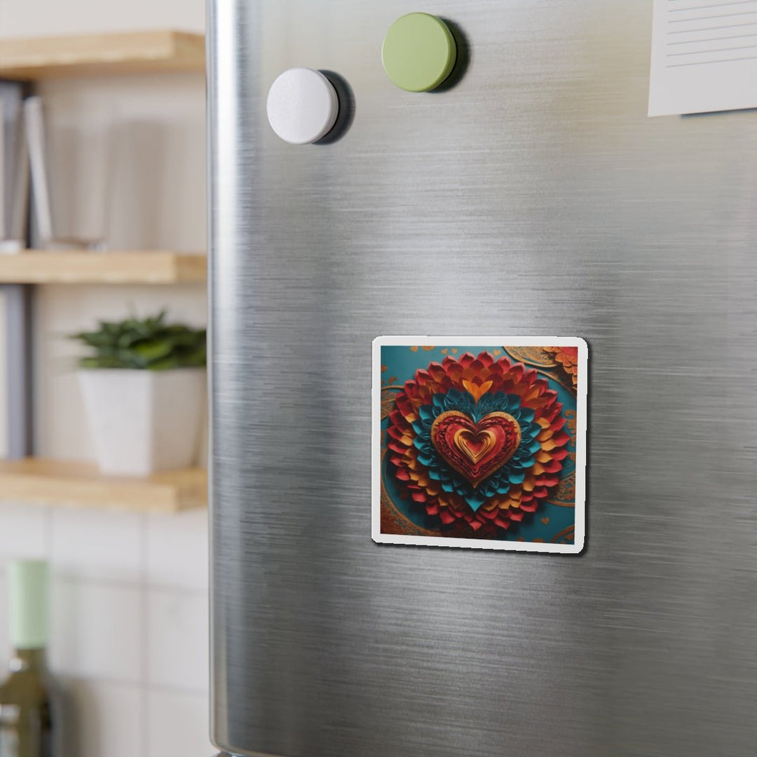 Vibrant Heart Bloom - Die-cut Magnet - Home Decor - g(0D·IO) - 6 × 6" - Die-Cut - 1 pc