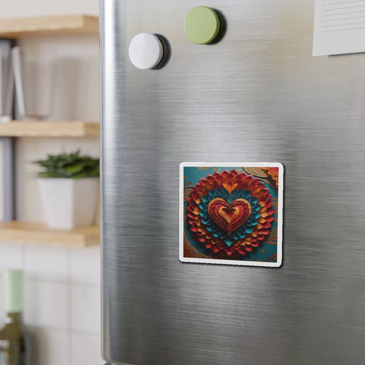 Vibrant Heart Bloom - Die-cut Magnet - Home Decor - g(0D·IO) - 6 × 6" - Die-Cut - 1 pc