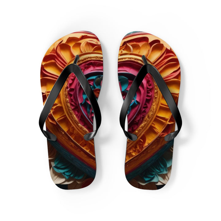 Vibrant Heart Bloom - Flip Flops - Shoes - g(0D·IO) - M - Black sole -