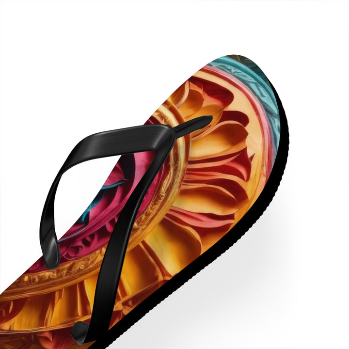 Vibrant Heart Bloom - Flip Flops - Shoes - g(0D·IO) - XL - Black sole -