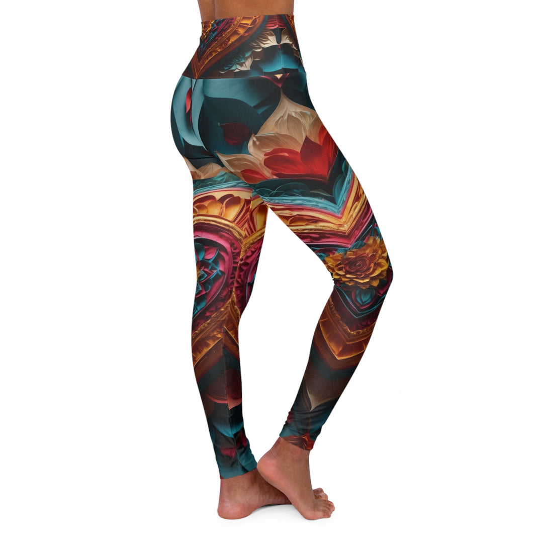 Vibrant Heart Bloom - High Waisted AOP Yoga Leggings - All Over Prints - g(0D·IO) - XS - -