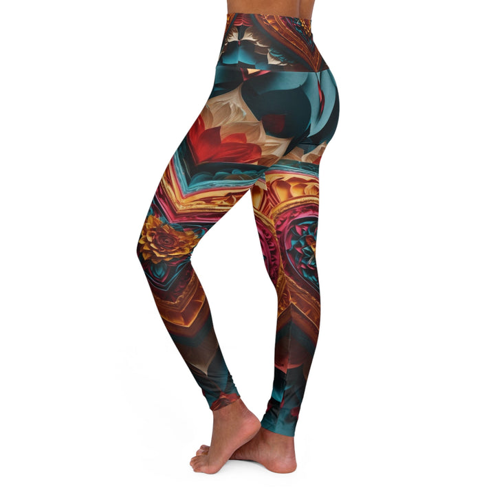 Vibrant Heart Bloom - High Waisted AOP Yoga Leggings - All Over Prints - g(0D·IO) - XS - -