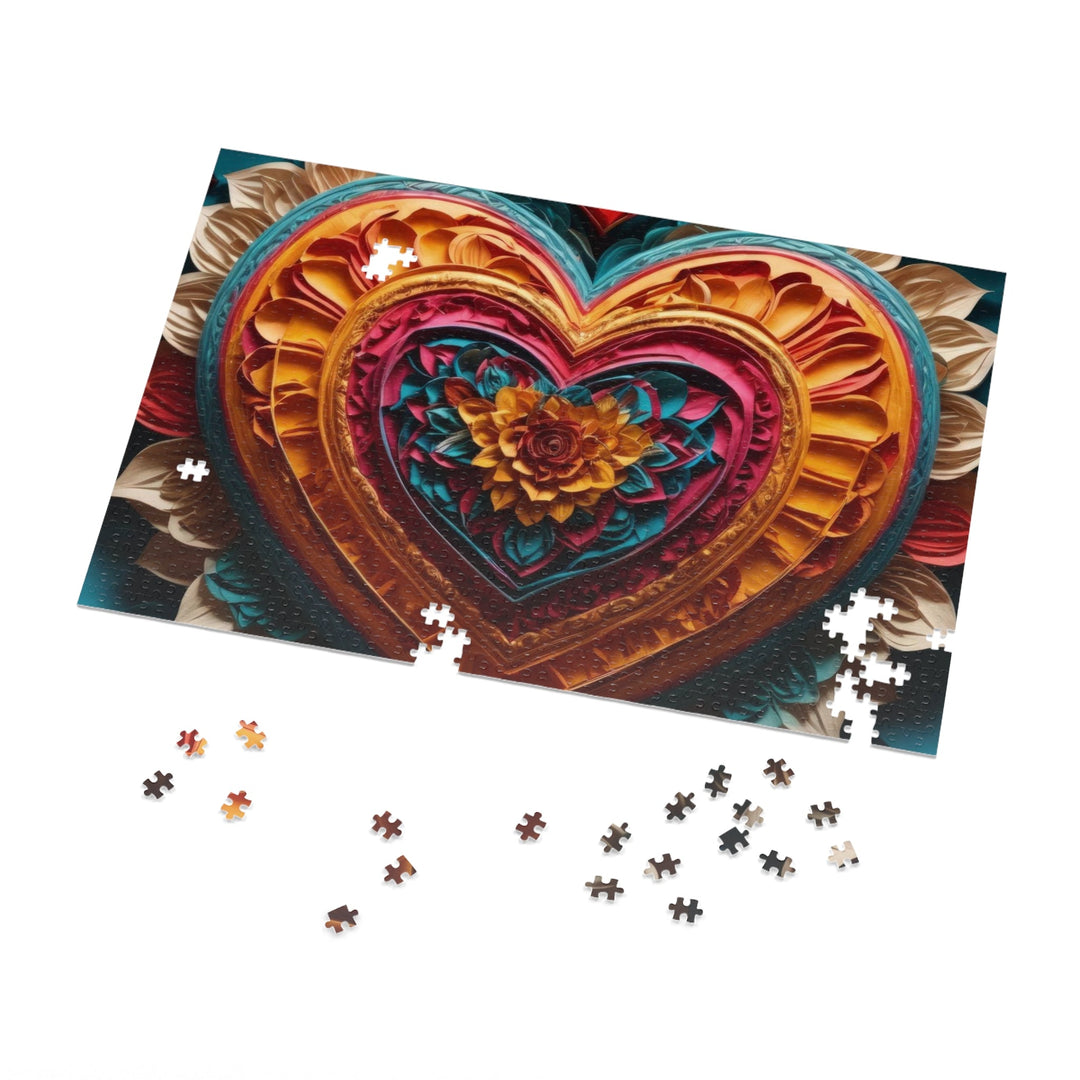 Vibrant Heart Bloom - Jigsaw Puzzle (100, 252, 500, 1000 pieces) - Puzzle - g(0D·IO) - 29.25" × 19.75" (1000 pcs) - -