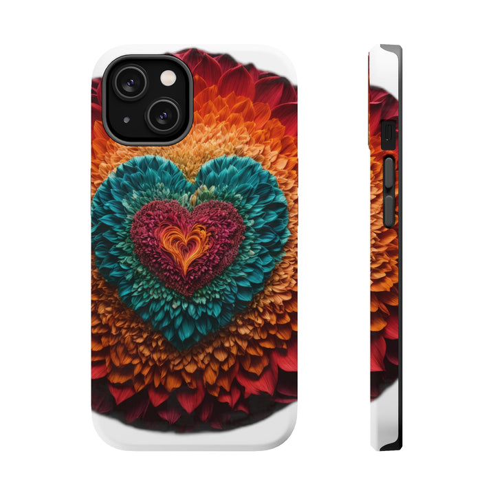 Vibrant Heart Bloom - MagSafe Tough Case - Phone Case - g(0D·IO) - iPhone 14 - Matte -