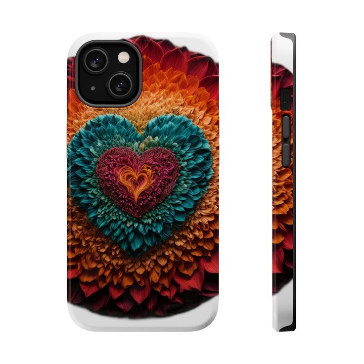 Vibrant Heart Bloom - MagSafe Tough Case - Phone Case - g(0D·IO) - iPhone 14 - Glossy -