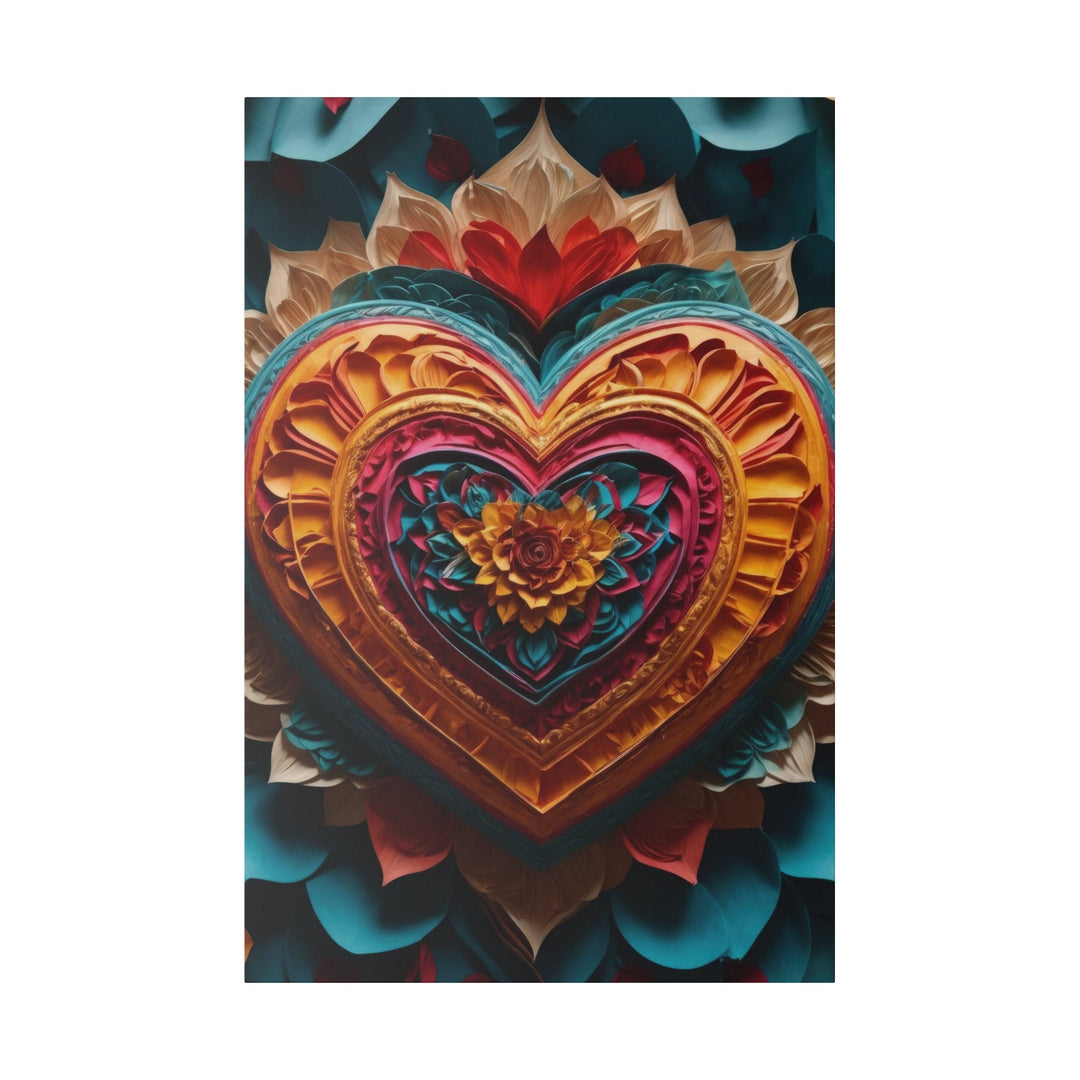 Vibrant Heart Bloom - Matte Canvas - Canvas - g(0D·IO) - 32″ x 48″ (Vertical) - 0.75'' -