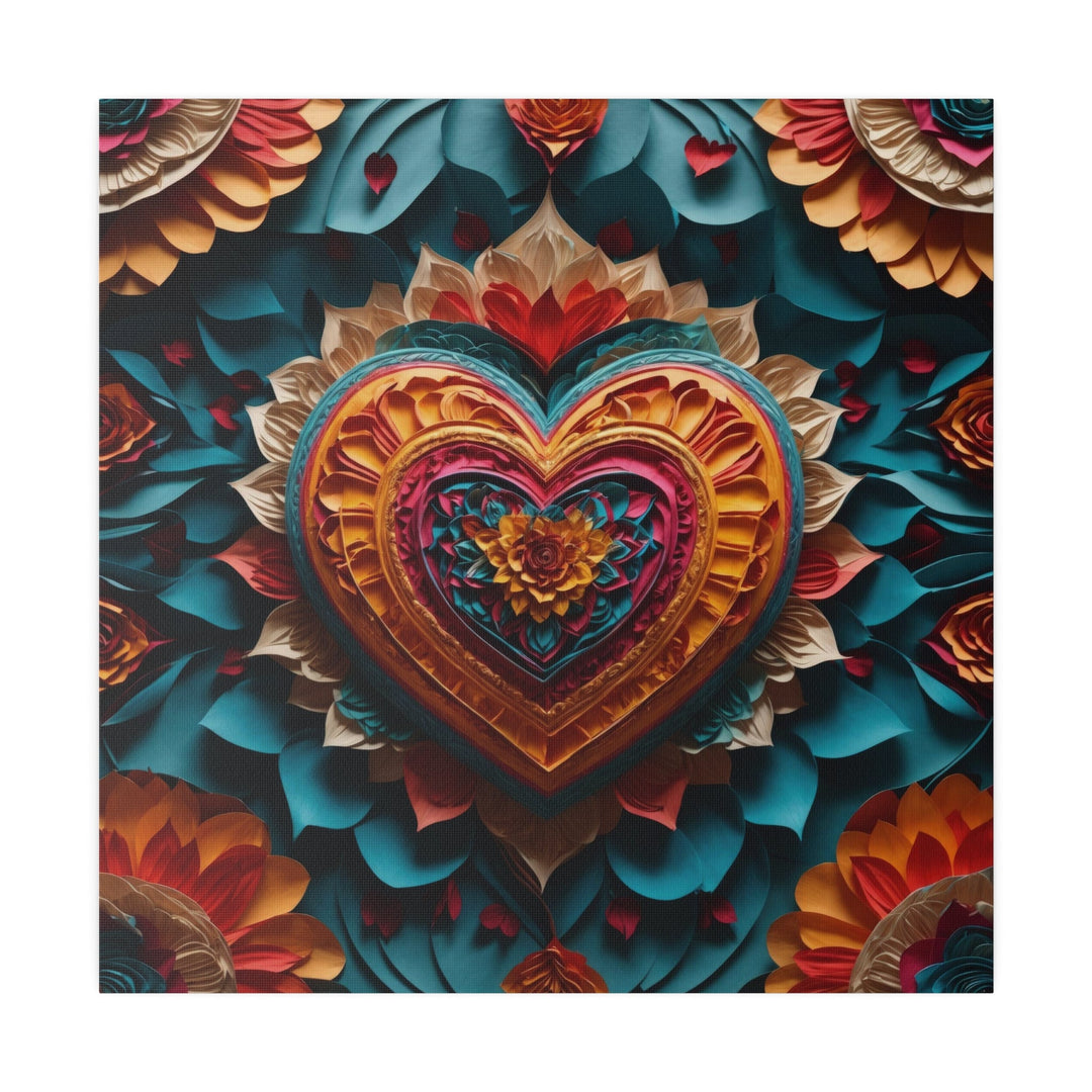 Vibrant Heart Bloom - Matte Canvas - Canvas - g(0D·IO) - 32" x 32" (Square) - 0.75'' -