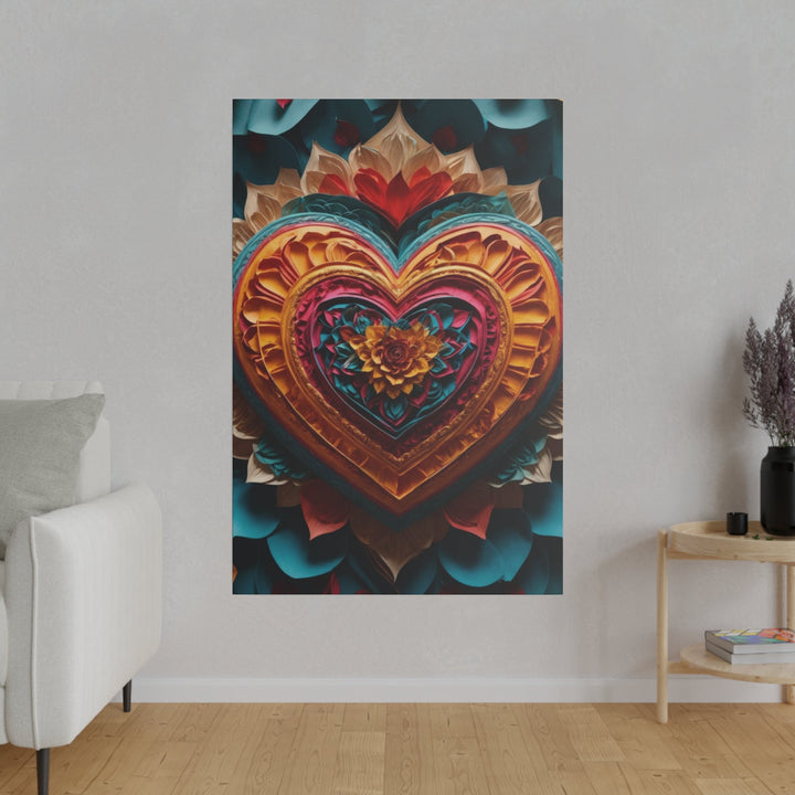 Vibrant Heart Bloom - Matte Canvas - Canvas - g(0D·IO) - 32" x 32" (Square) - 0.75'' -