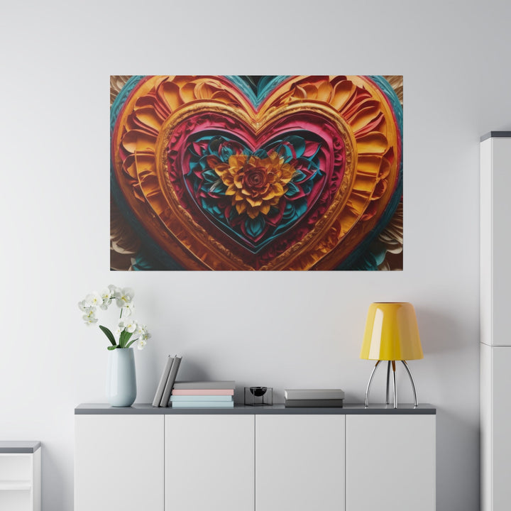 Vibrant Heart Bloom - Matte Canvas - Canvas - g(0D·IO) - 32" x 32" (Square) - 0.75'' -