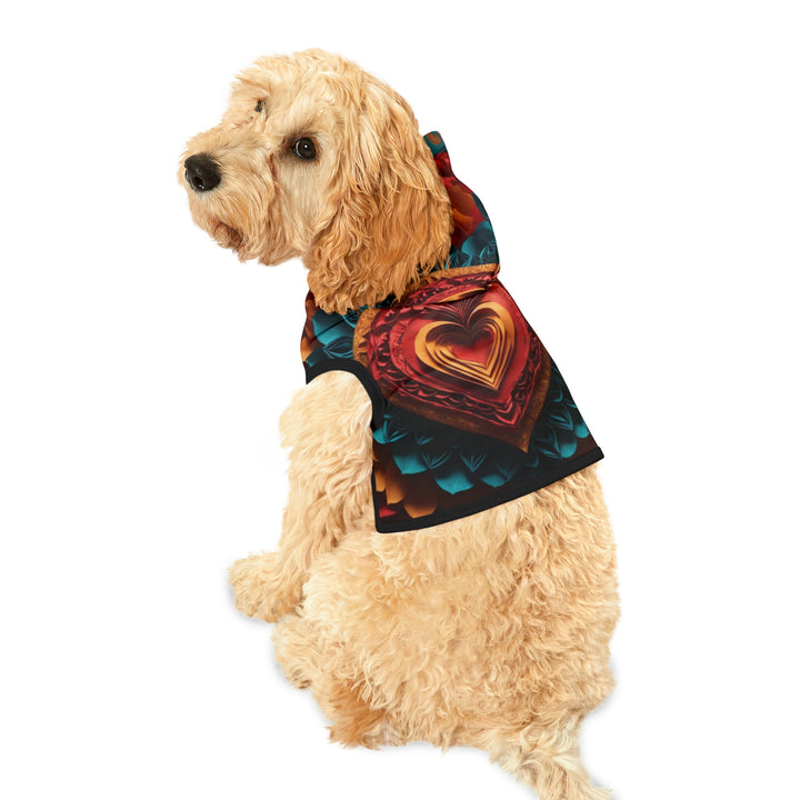 Vibrant Heart Bloom - Pet Hoodie - Pets - g(0D·IO) - XXS - Black Rib -