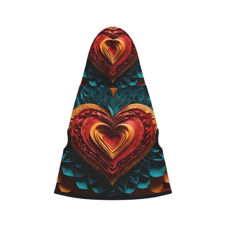 Vibrant Heart Bloom - Pet Hoodie - Pets - g(0D·IO) - XXS - Black Rib -